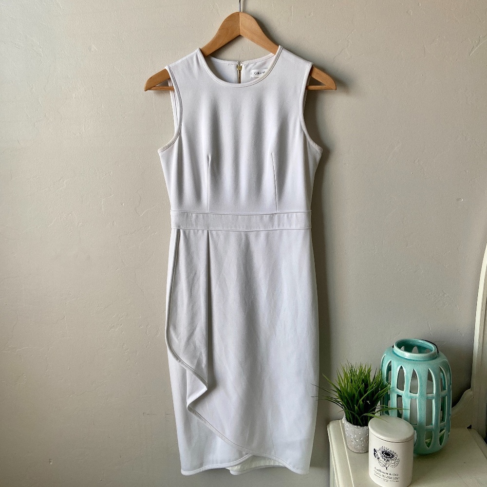 Calvin Klein White Strapless Sheath Dress Size 2